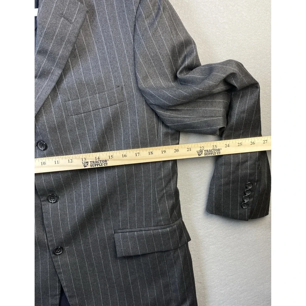Brooks Brothers 1818 Regent Blazer Mens‎ 41 R Gray Pinstripe Wool Italy Ethomas
